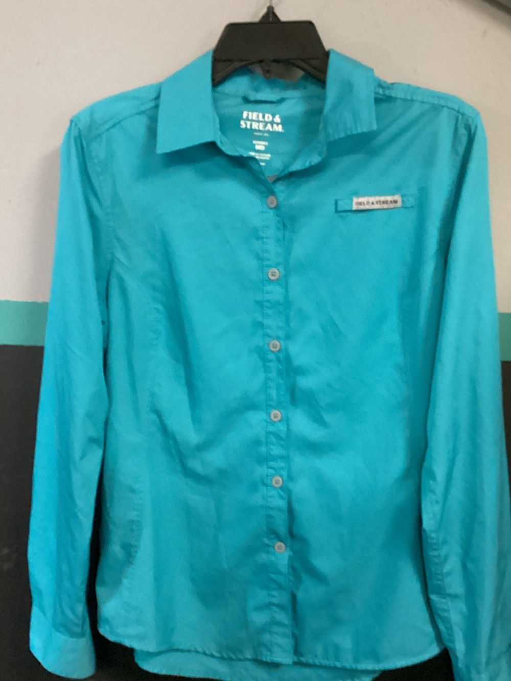 Field & Stream Teal Long-Sleeve Button-Down Shirt